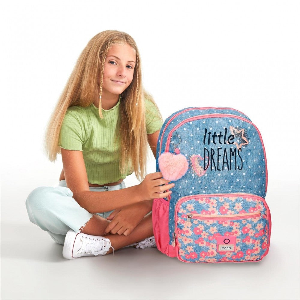 Backpack Little Dreams Double Adaptable Pink Compartment