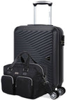 Set van GREENWICH Cabinekoffer Nairobi en Black Buffon Travel Bag