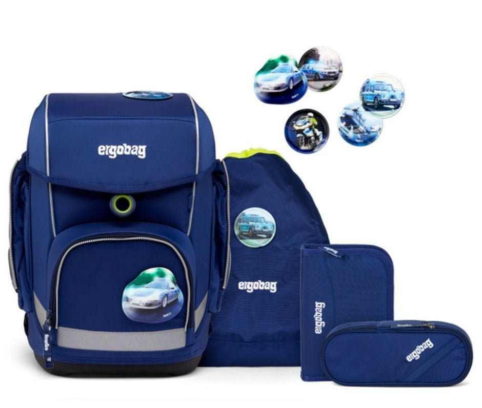 ERGOBAG Set de Mochila escolar rígida tipo cubo - AtmosBear