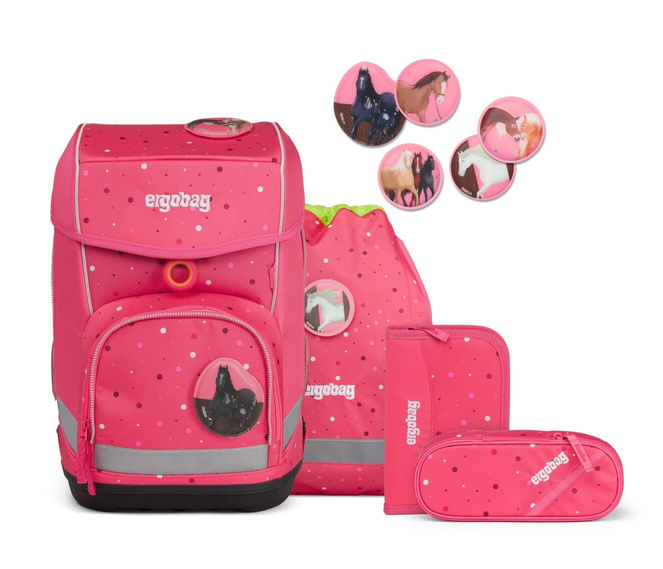 ERGOBAG Set de Mochila escolar rígida tipo cubo - AtmosBear