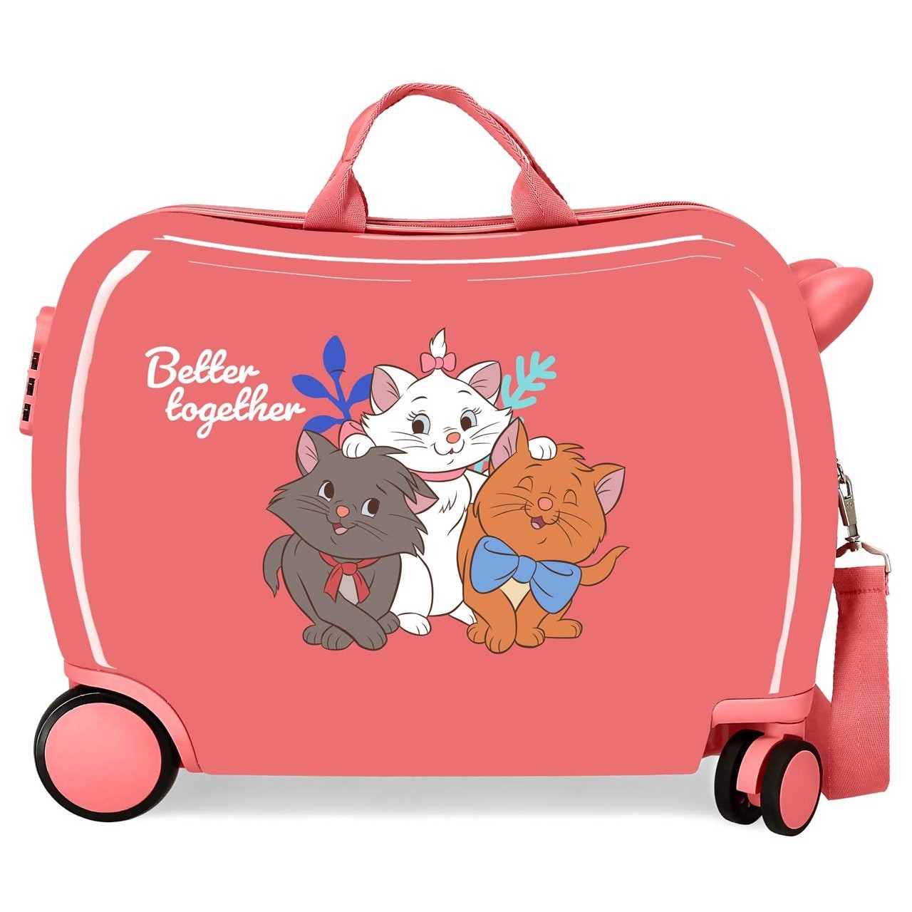 Children's suitcase 2 multidirectional wheels Aristocats Better Together Coral