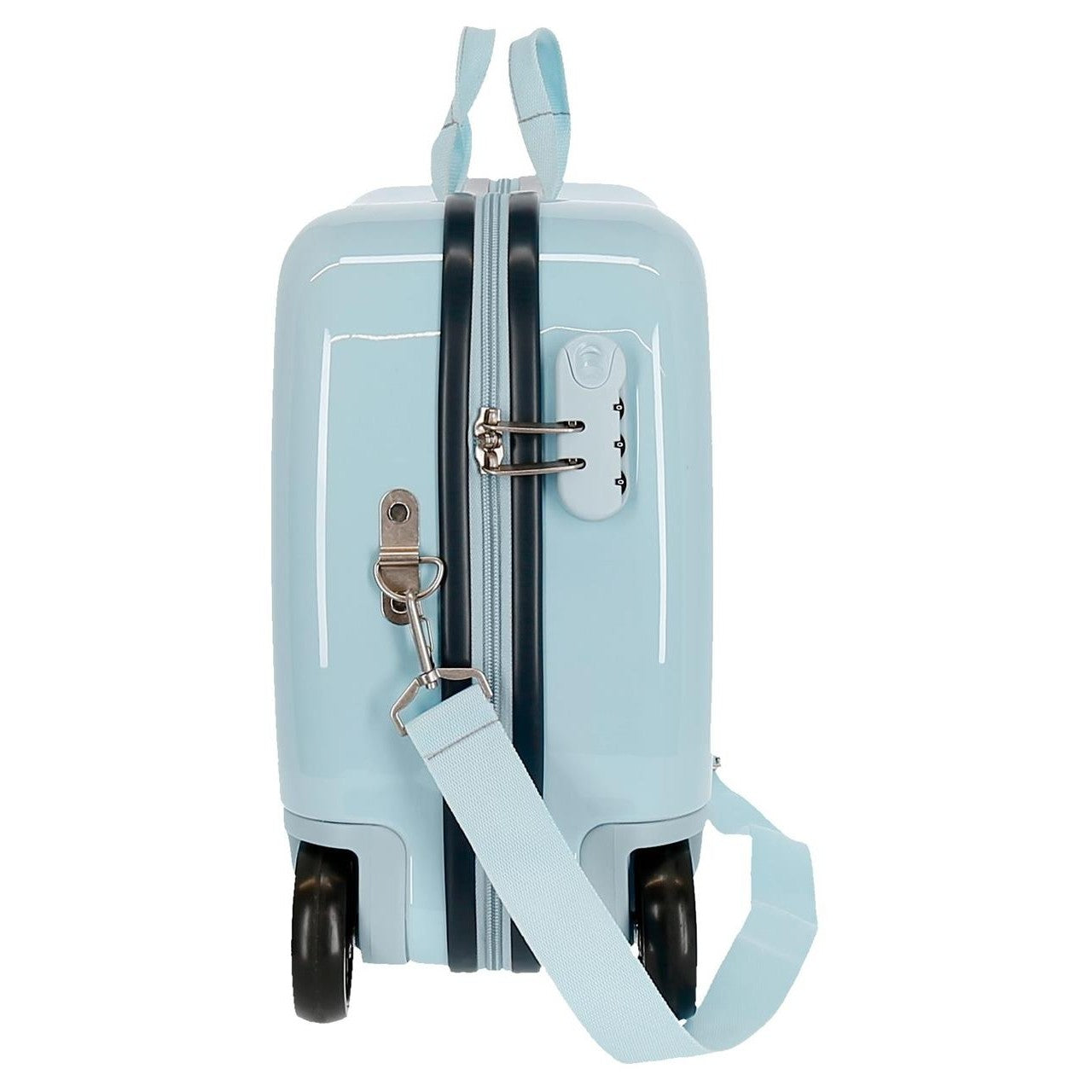 Children's suitcase 2 multidirectional wheels Monsters Boo! Light blue