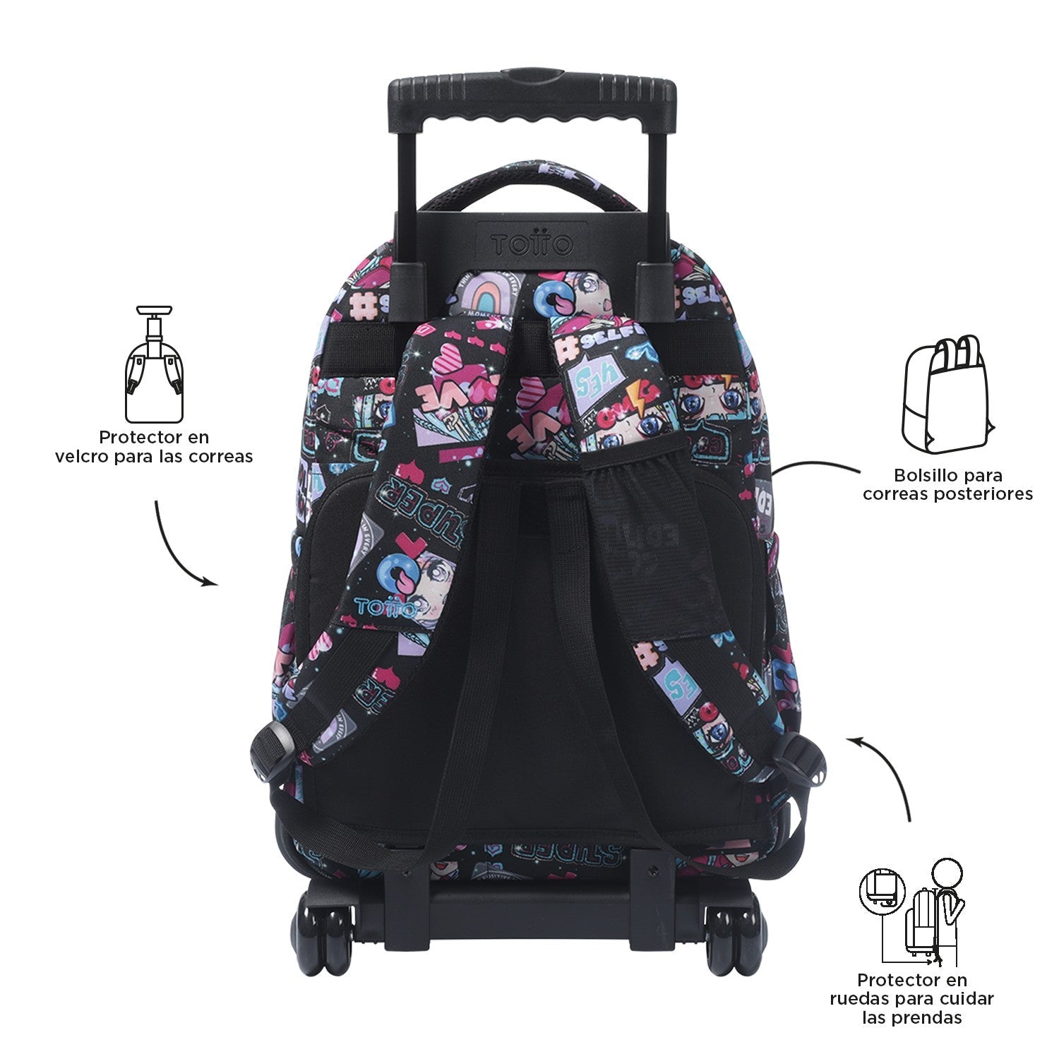 TOTTO School backpack with wheels - lines - 6cz Misato