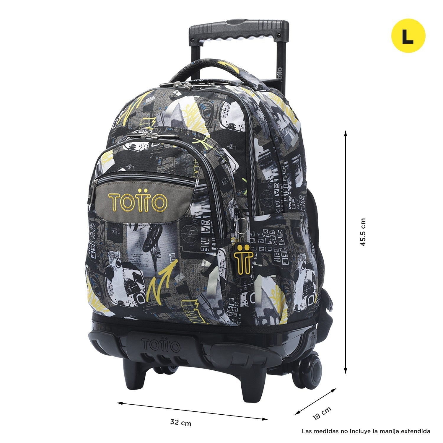 TOTTO School backpack with wheels - lines - 6Ct Baski