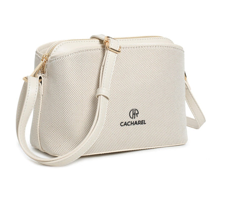 CACHAREL Beige canvas bandolera bag