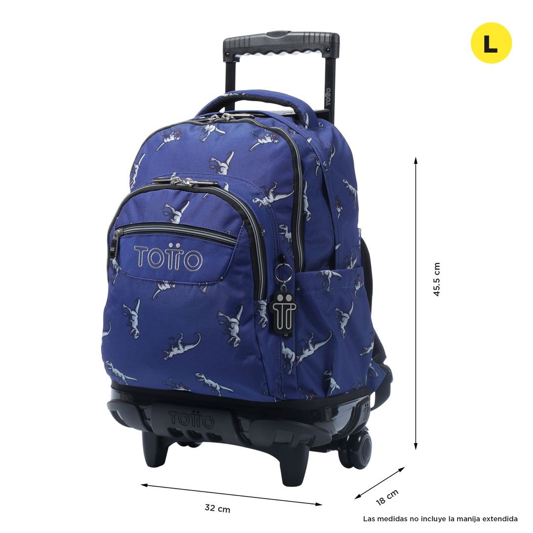 TOTTO School backpack with wheels - lines - 9jb