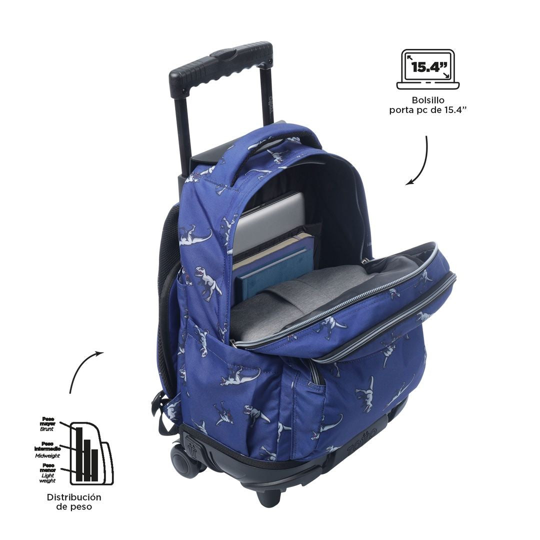 TOTTO School backpack with wheels - lines - 9jb