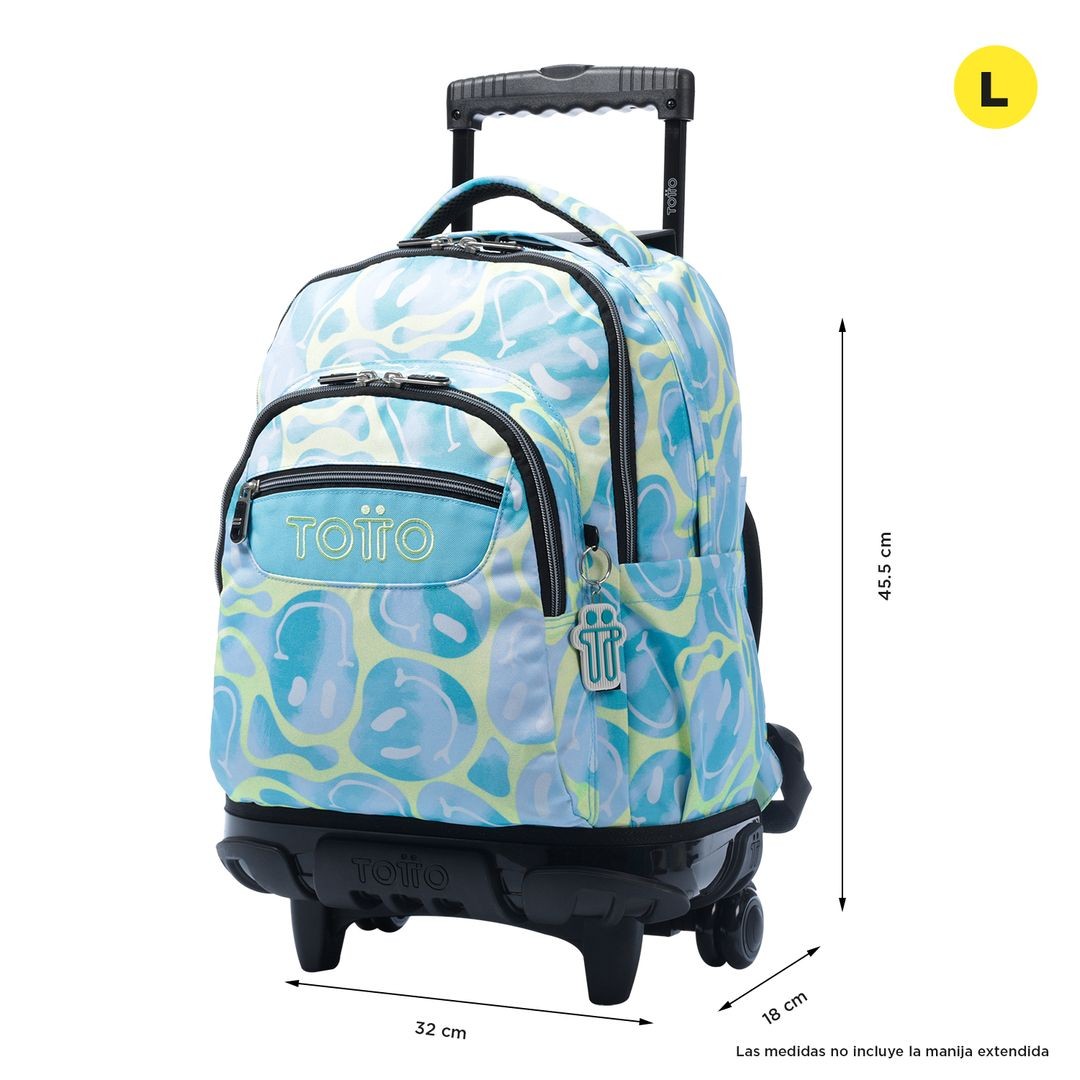 TOTTO School backpack with wheels - lines - 2u Happy Flow