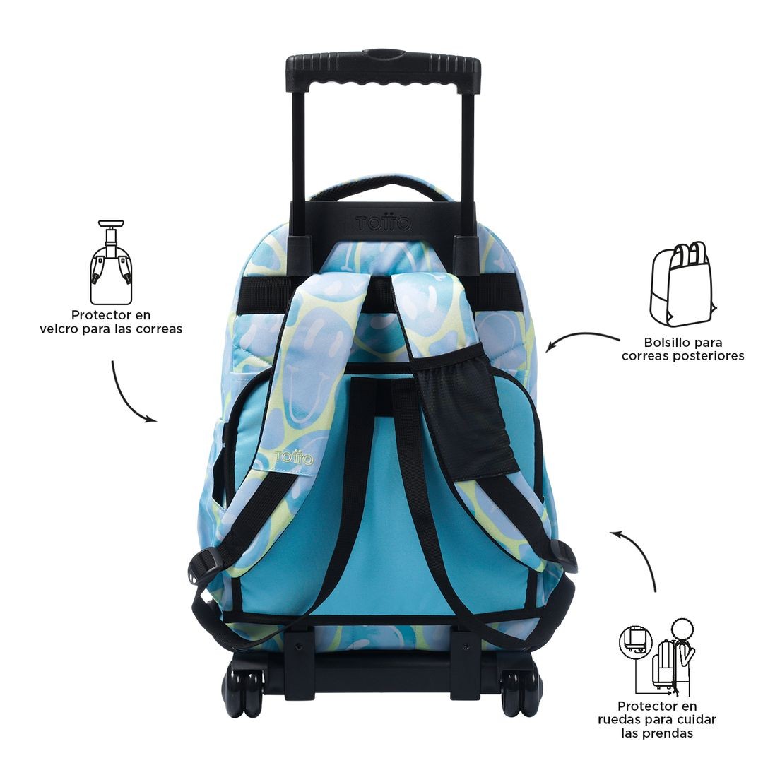 TOTTO School backpack with wheels - lines - 2u Happy Flow