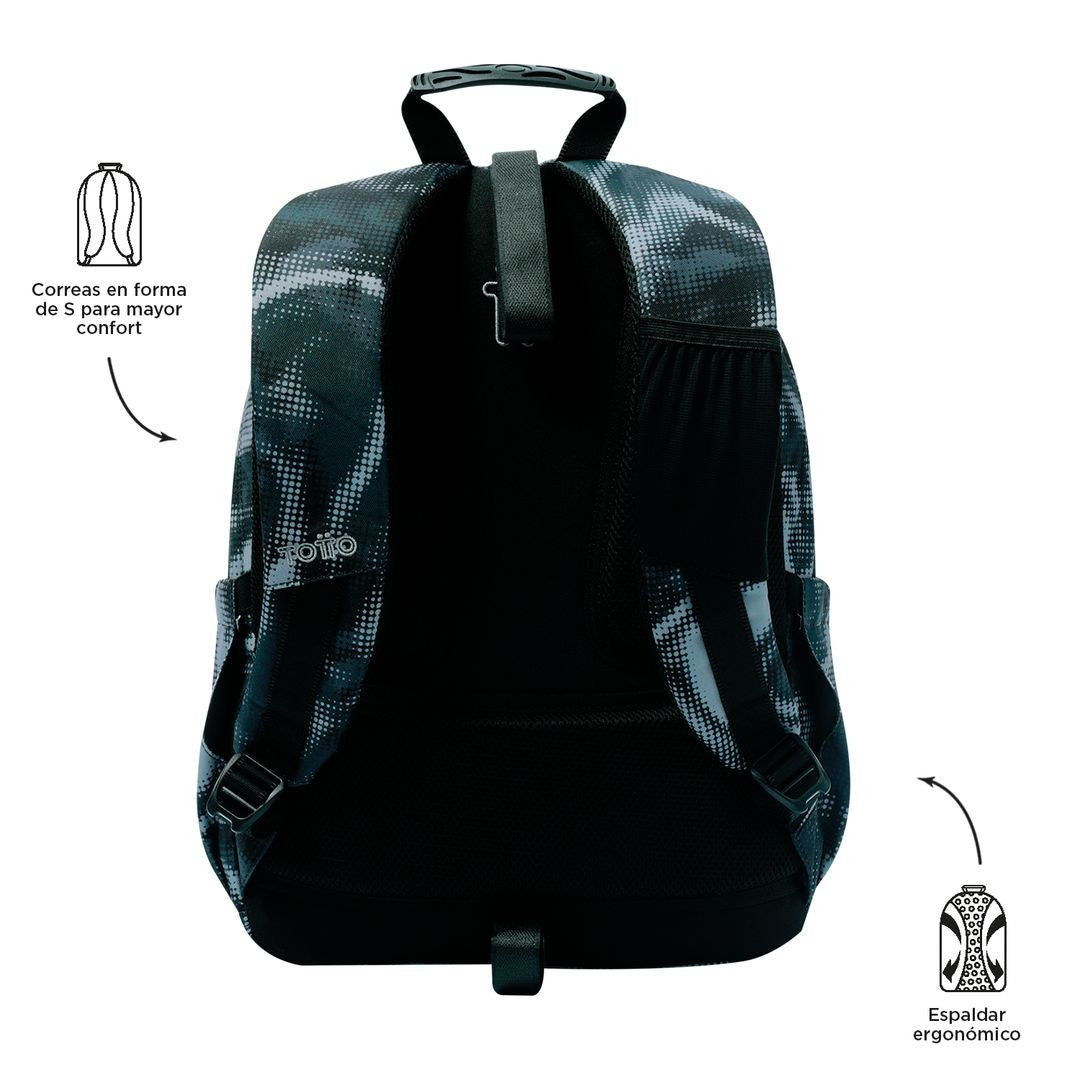 TOTTO Mochila escolar - Acuareles 6YA Bluc