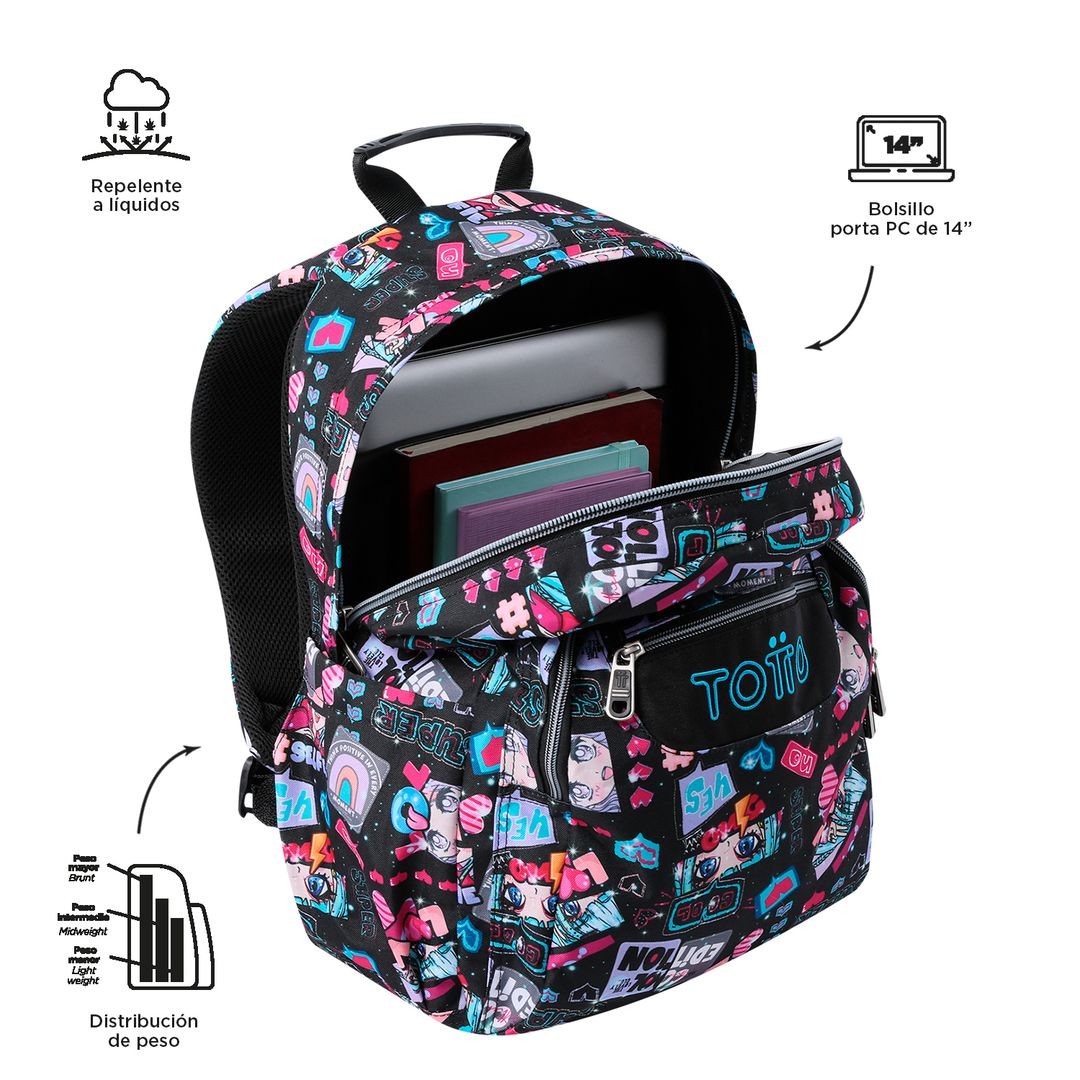 TOTTO School Backpack - Watercolors 6cz Misato