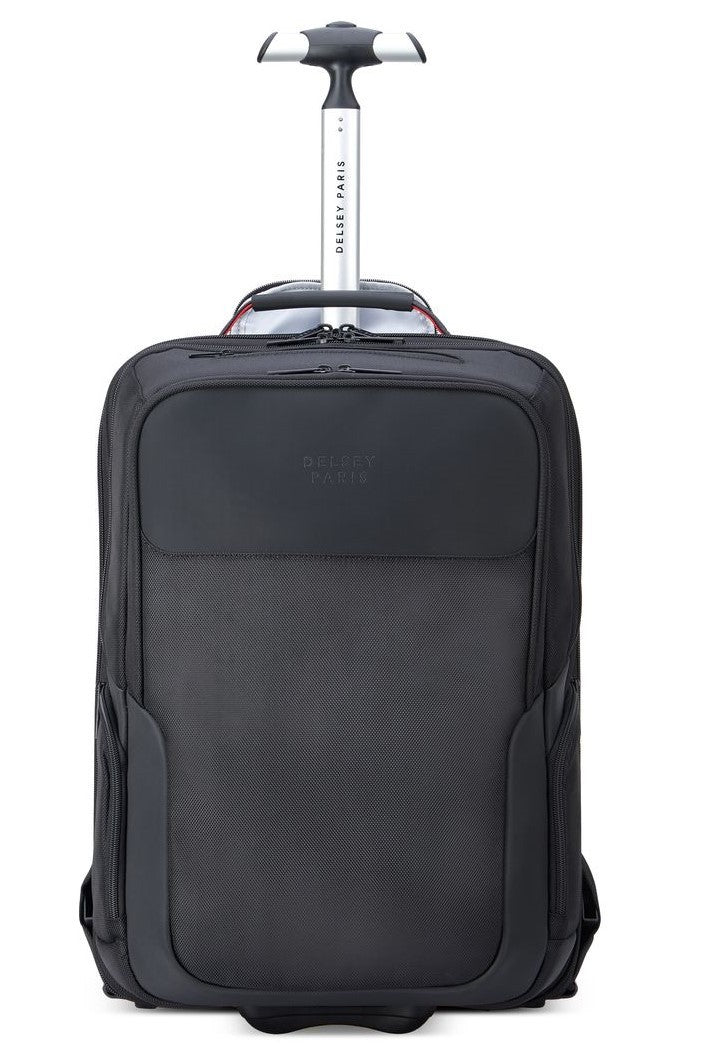 DELSEY PARVIS + Travel backpack with wheels 2 compartments 17.3 ”Black