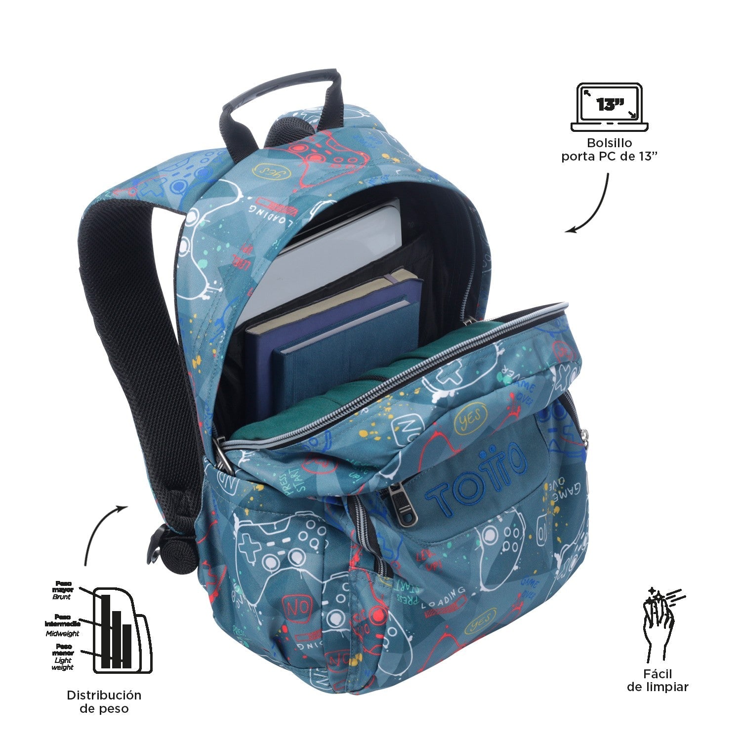 TOTTO Gommas small school backpack - Sticks 5dr