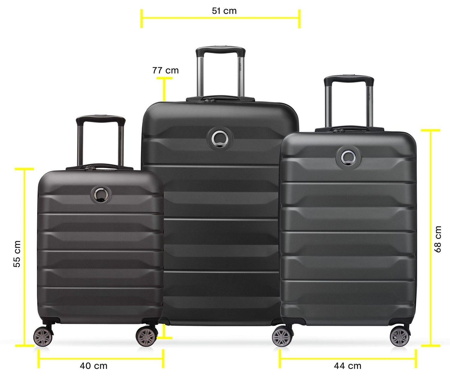 DELSEY Set Air Armor-3 Suitcases (L-77cm) (M-68cm) (S-55cm)