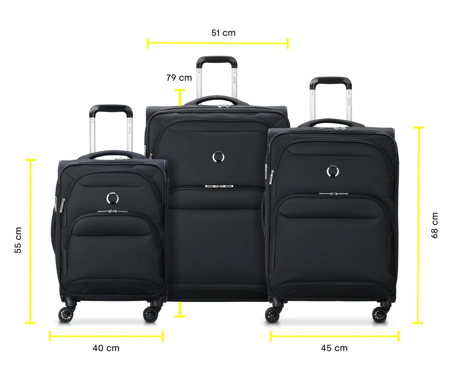 DELSEY Sky Max 2.0-3 Suitcases (L-79cm) (M-68cm) (S-55cm)