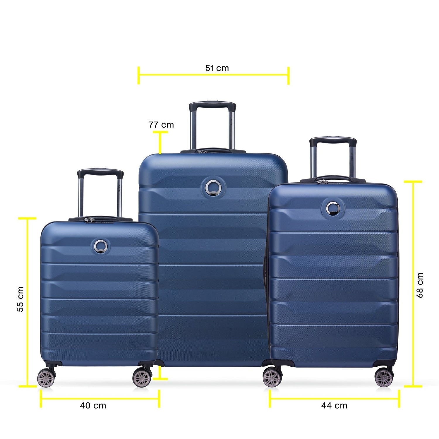 DELSEY Set Air Armor-3 Suitcases (L-77cm) (M-68cm) (S-55cm)