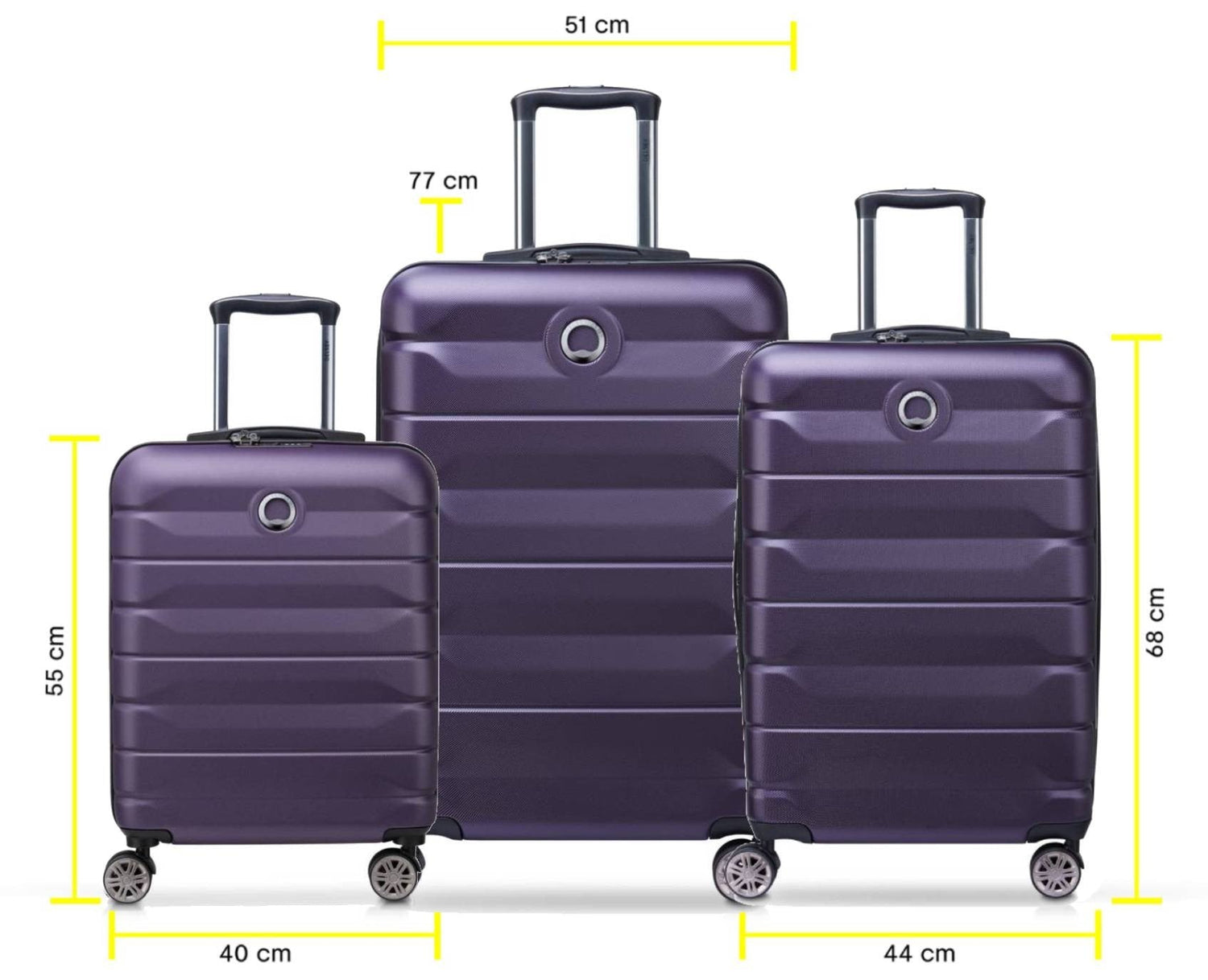 DELSEY Set Air Armor-3 Suitcases (L-77cm) (M-68cm) (S-55cm)