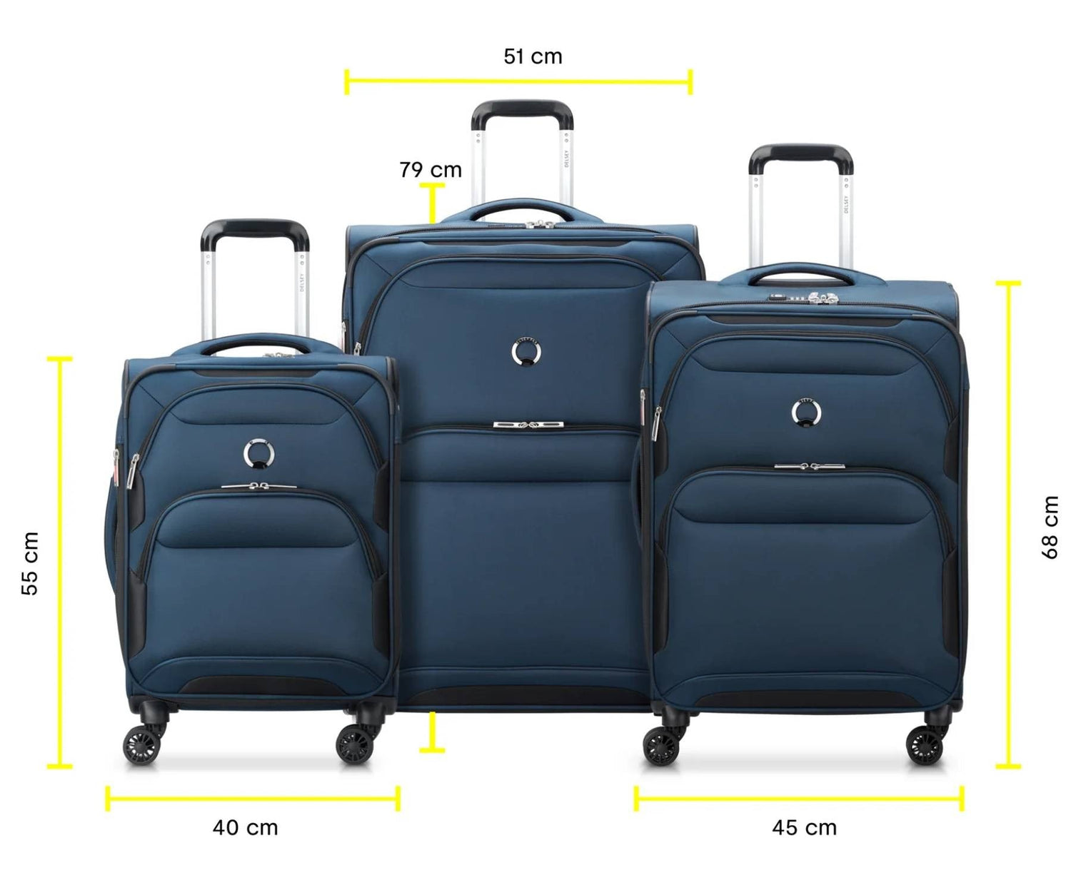 DELSEY Sky Max 2.0-3 Suitcases (L-79cm) (M-68cm) (S-55cm)