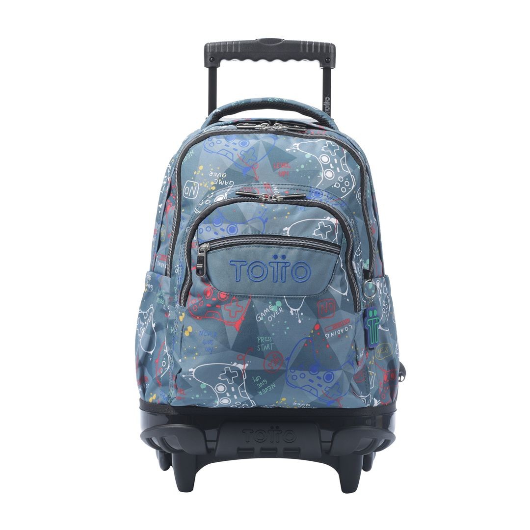 TOTTO School backpack with lines wheels + dashboard case - 5dr sticks