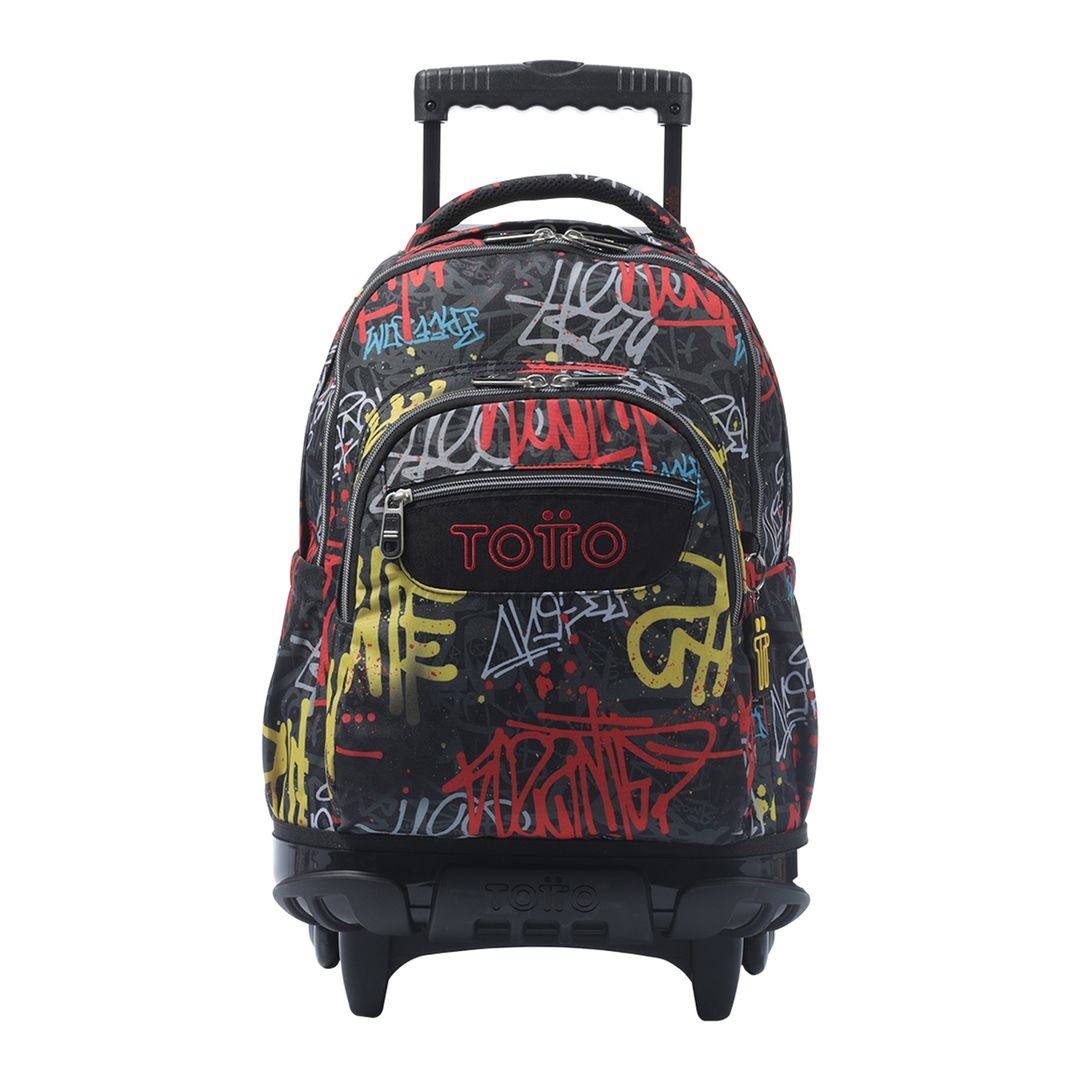 TOTTO School backpack with lines wheels + booth case - 6cs graphil