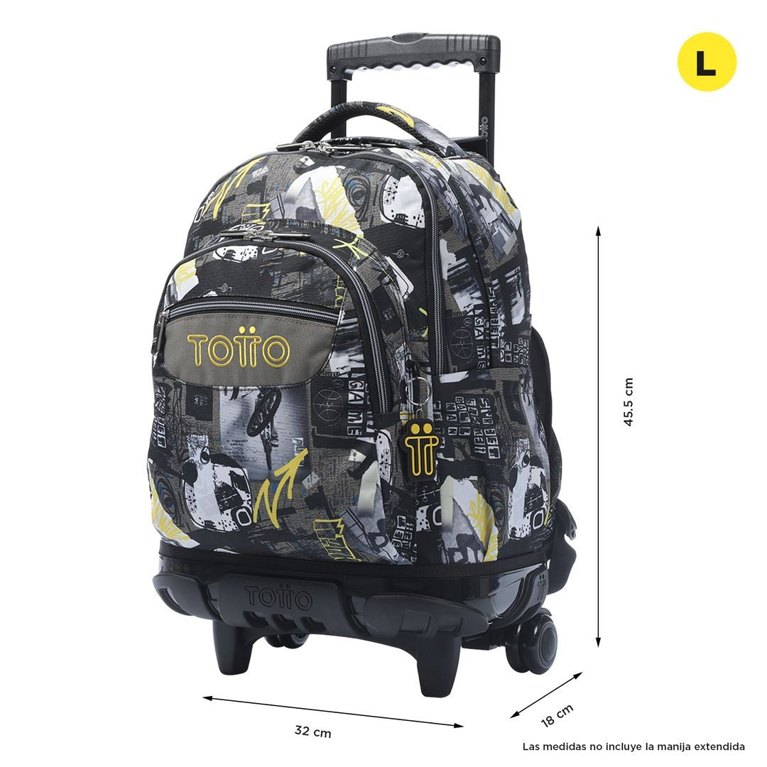 TOTTO School backpack with lines wheels + dashboard case - 6Ct Baski