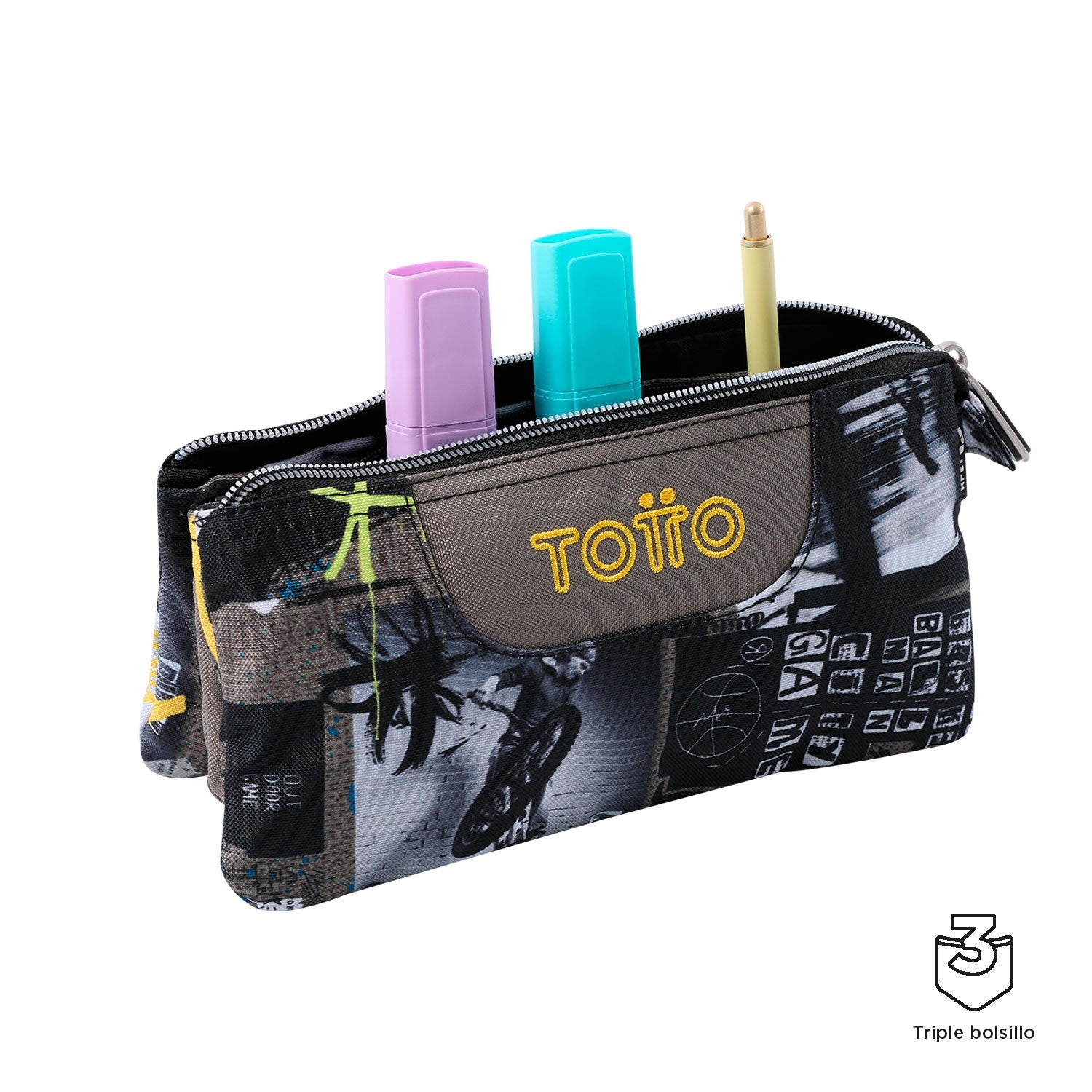 TOTTO School backpack with lines wheels + dashboard case - 6Ct Baski