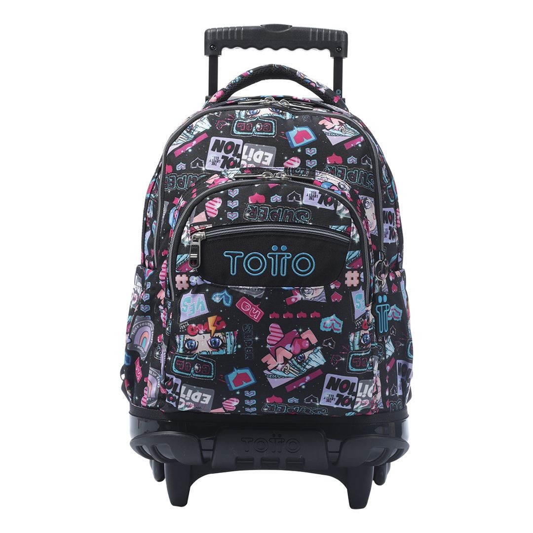 TOTTO School backpack with lines wheels + booth case - 6cz Misato