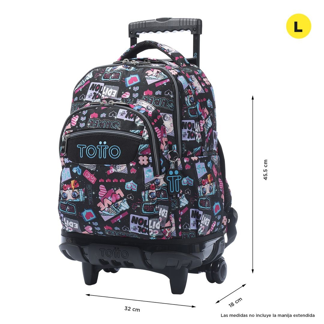 TOTTO School backpack with lines wheels + booth case - 6cz Misato