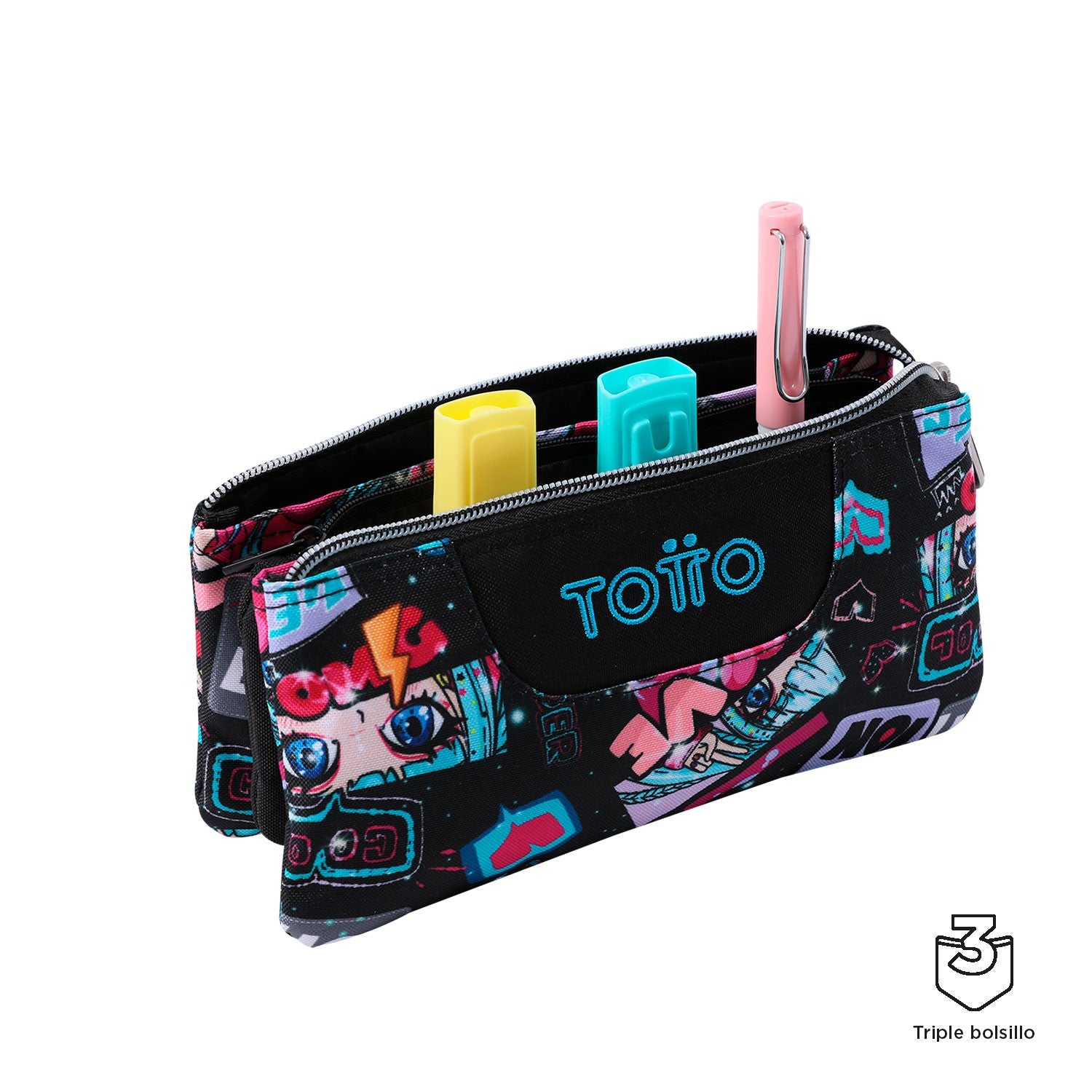 TOTTO School backpack with lines wheels + booth case - 6cz Misato