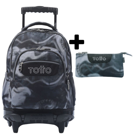 TOTTO School backpack with lines wheels + boards - 6ya bluc