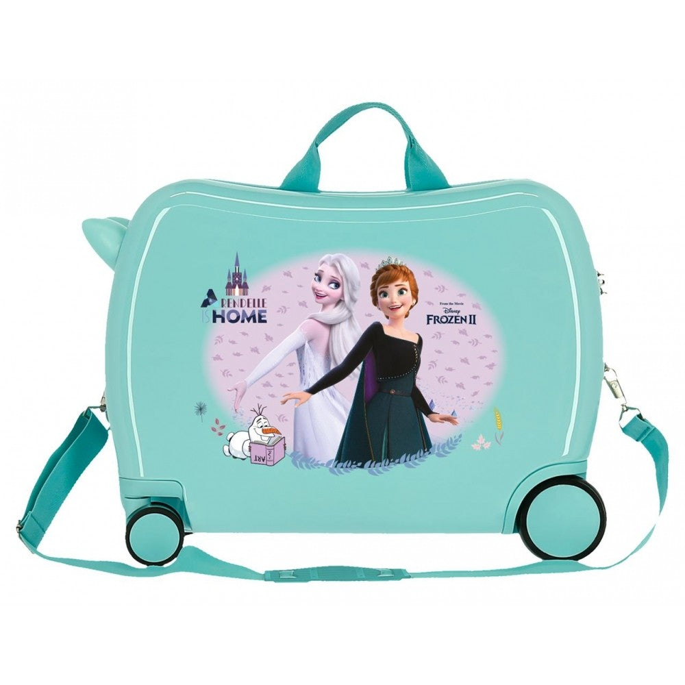 Kinderkoffer Frozen Arendelle ist zu Hause mit 2 Multidirektionalrädern zu Hause