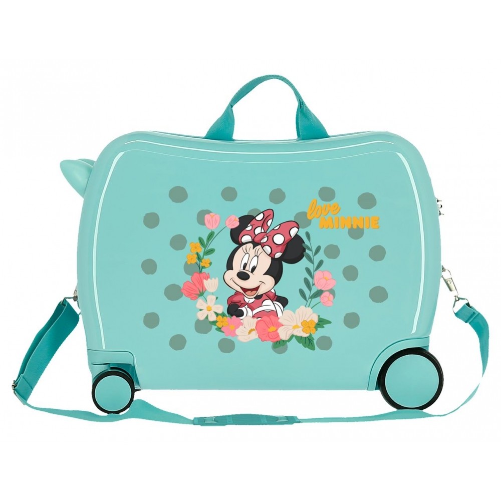 Minnie Golden Days Child Maleta with 2 multidirectional turquoise wheels