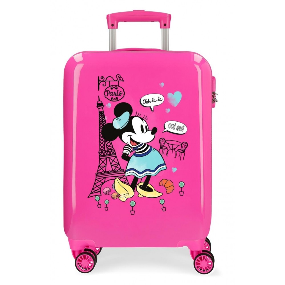 Cabin suitcase Minnie Around the World Paris Fuchsia