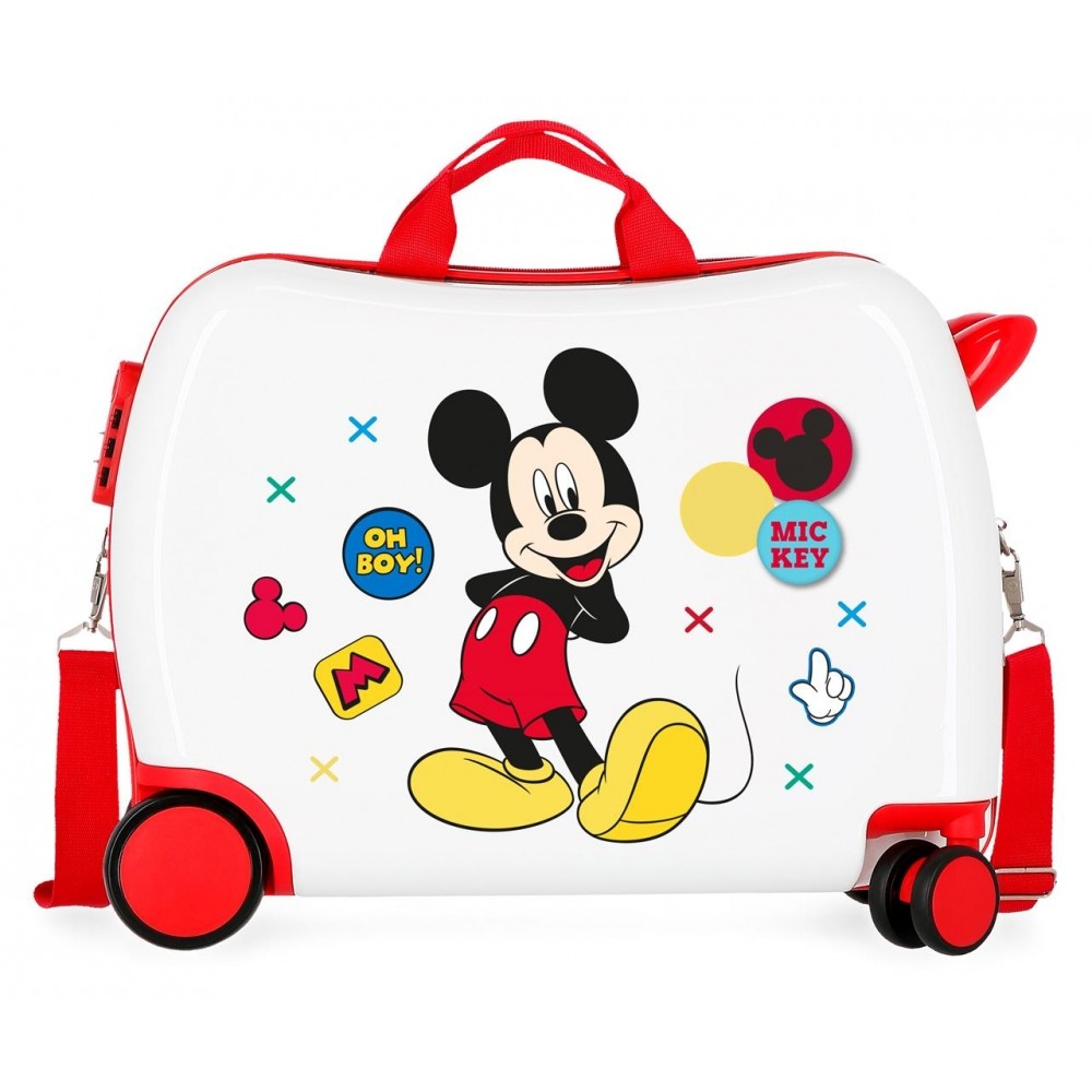 Children's suitcase 2 multidirectional wheels Mickey Enjoy The Day Oh Boy