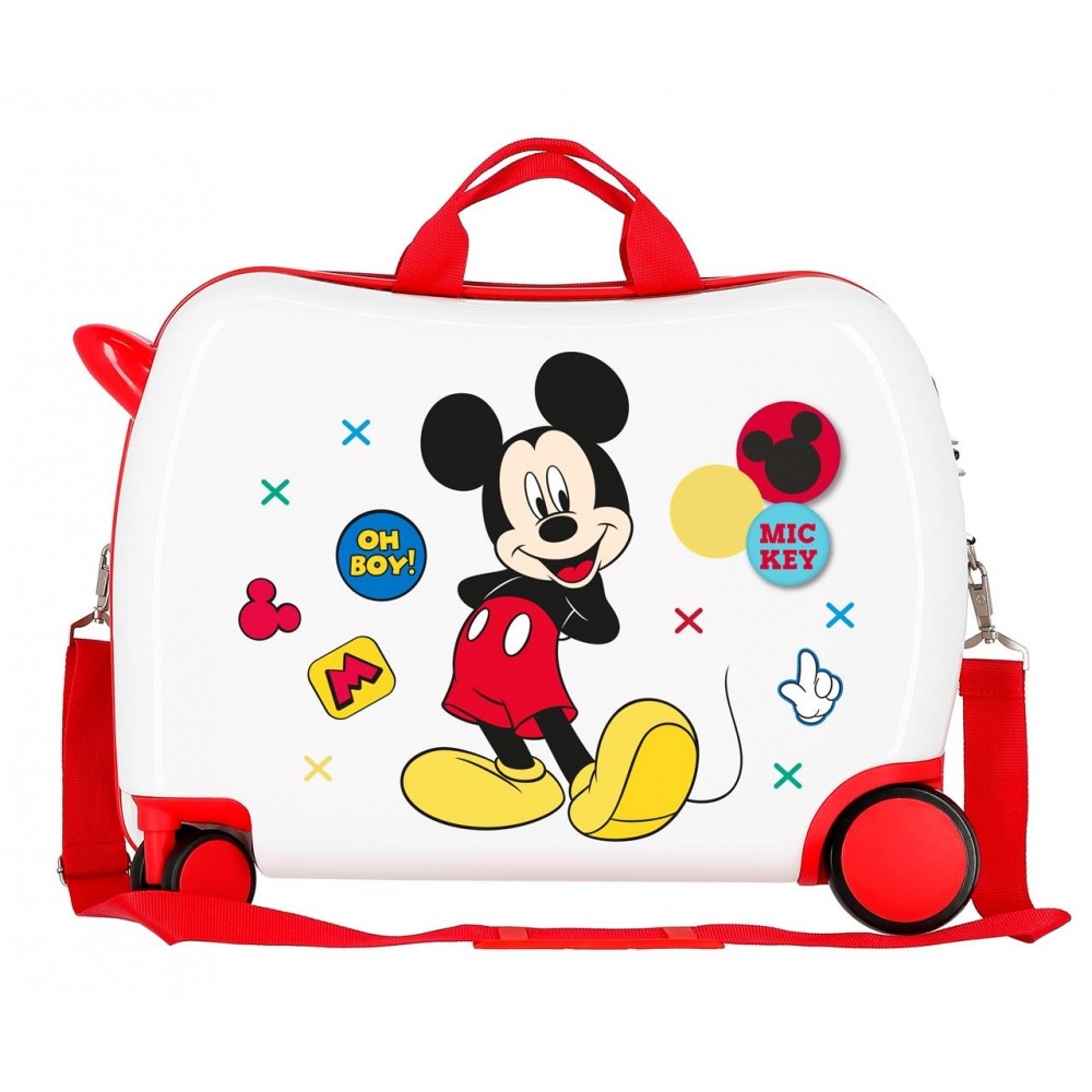 Children's suitcase 2 multidirectional wheels Mickey Enjoy The Day Oh Boy