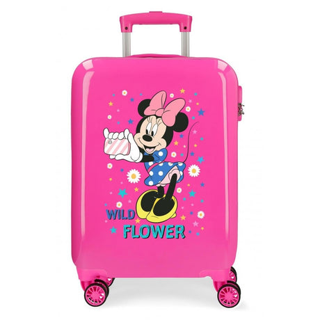 Cabin suitcase Minnie Wild Flower Rigid 55cm Fuchsia