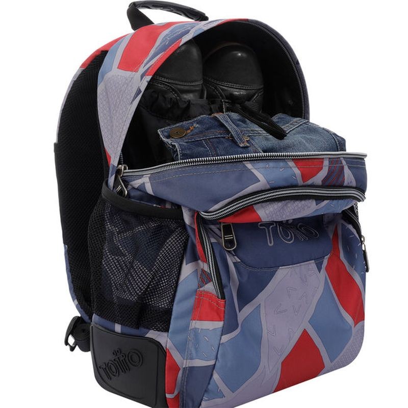 School Backpack - Crayoles- 2jg - Gray and Red