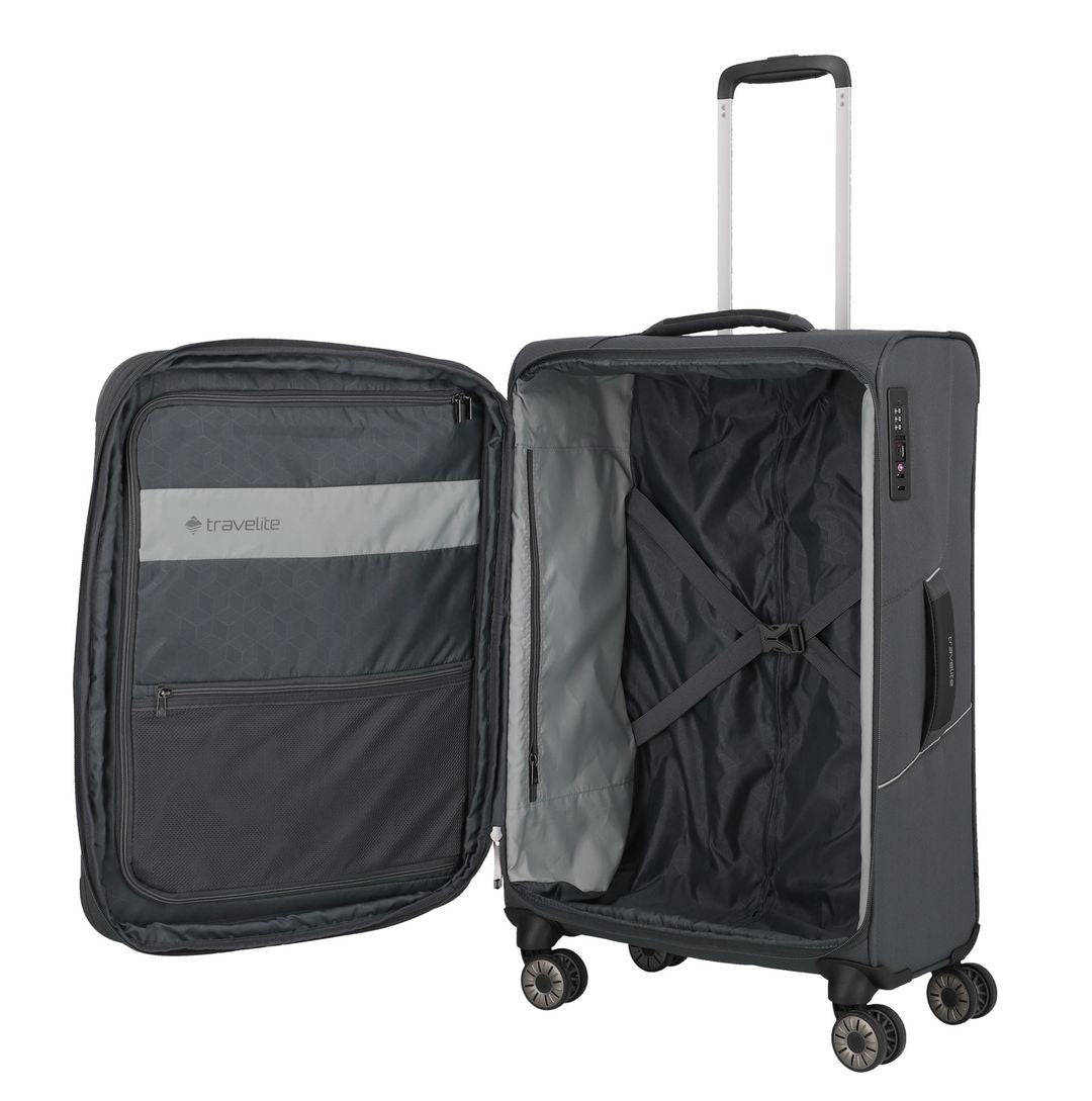 Extensible soft median suitcase TRAVELITE - Skaii Blue 1