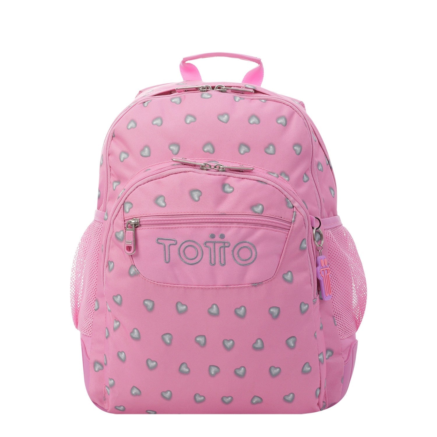 School backpack - crayoles- 7iu - pink hearts TOTTO