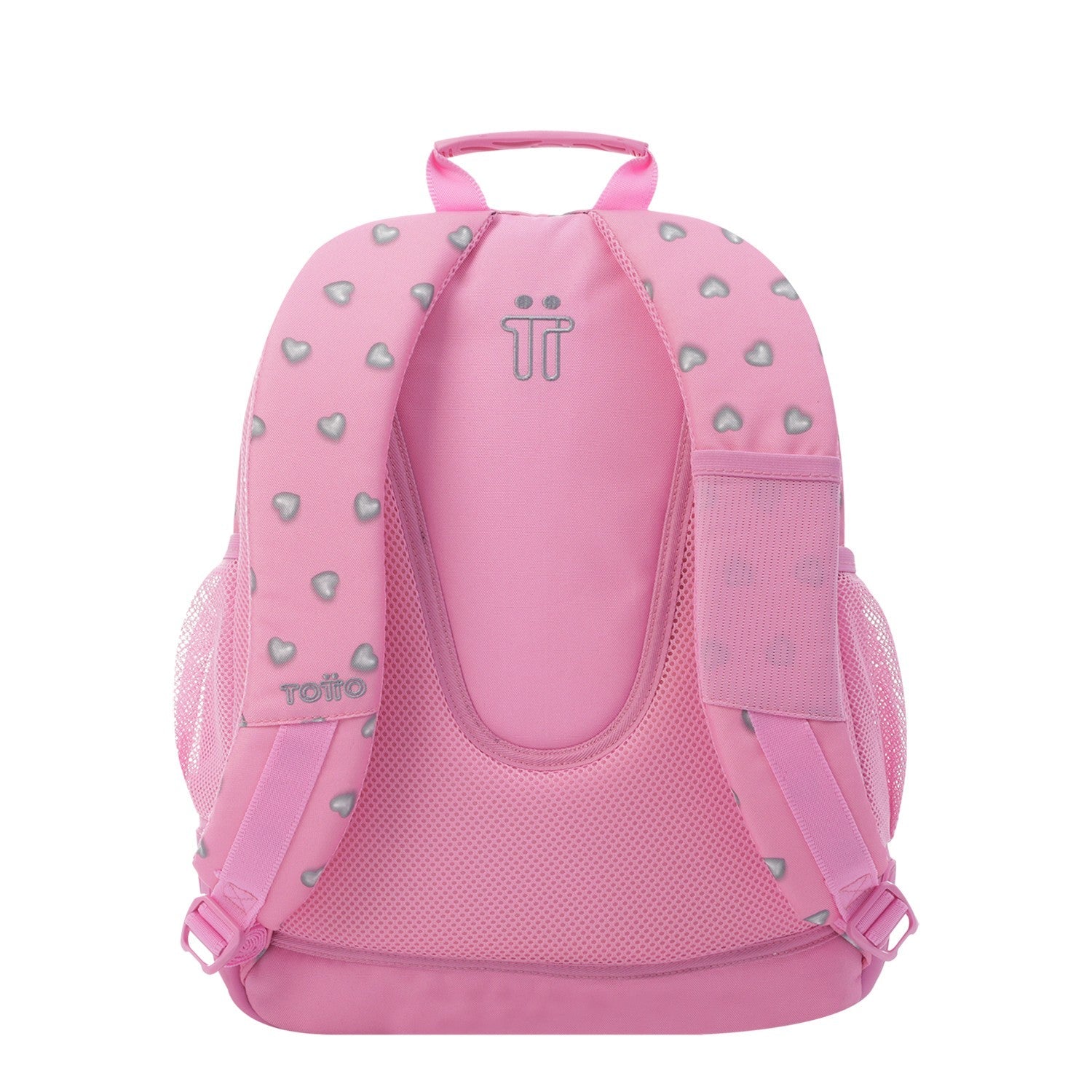 School backpack - crayoles- 7iu - pink hearts TOTTO