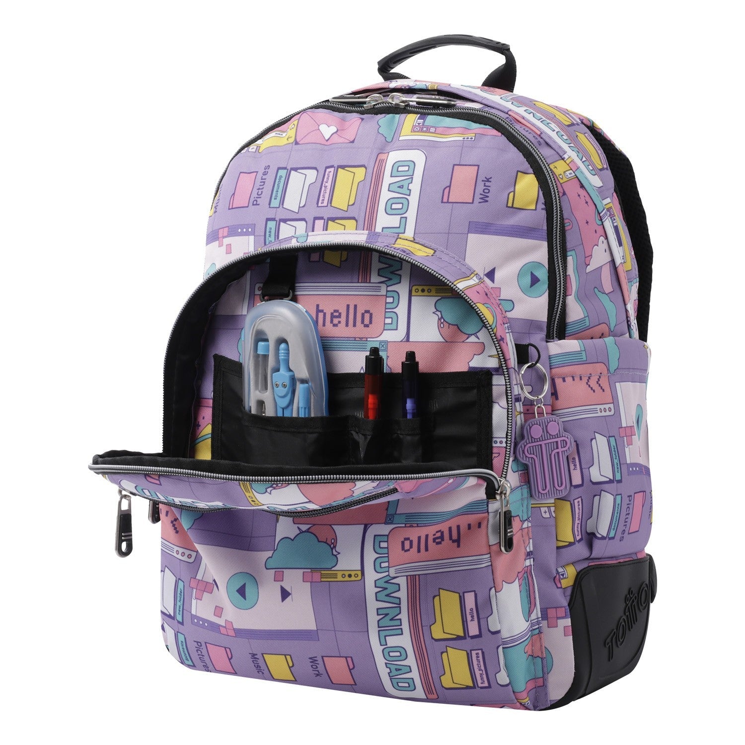 School backpack - crayoles- 2qi - purple cyber purple TOTTO