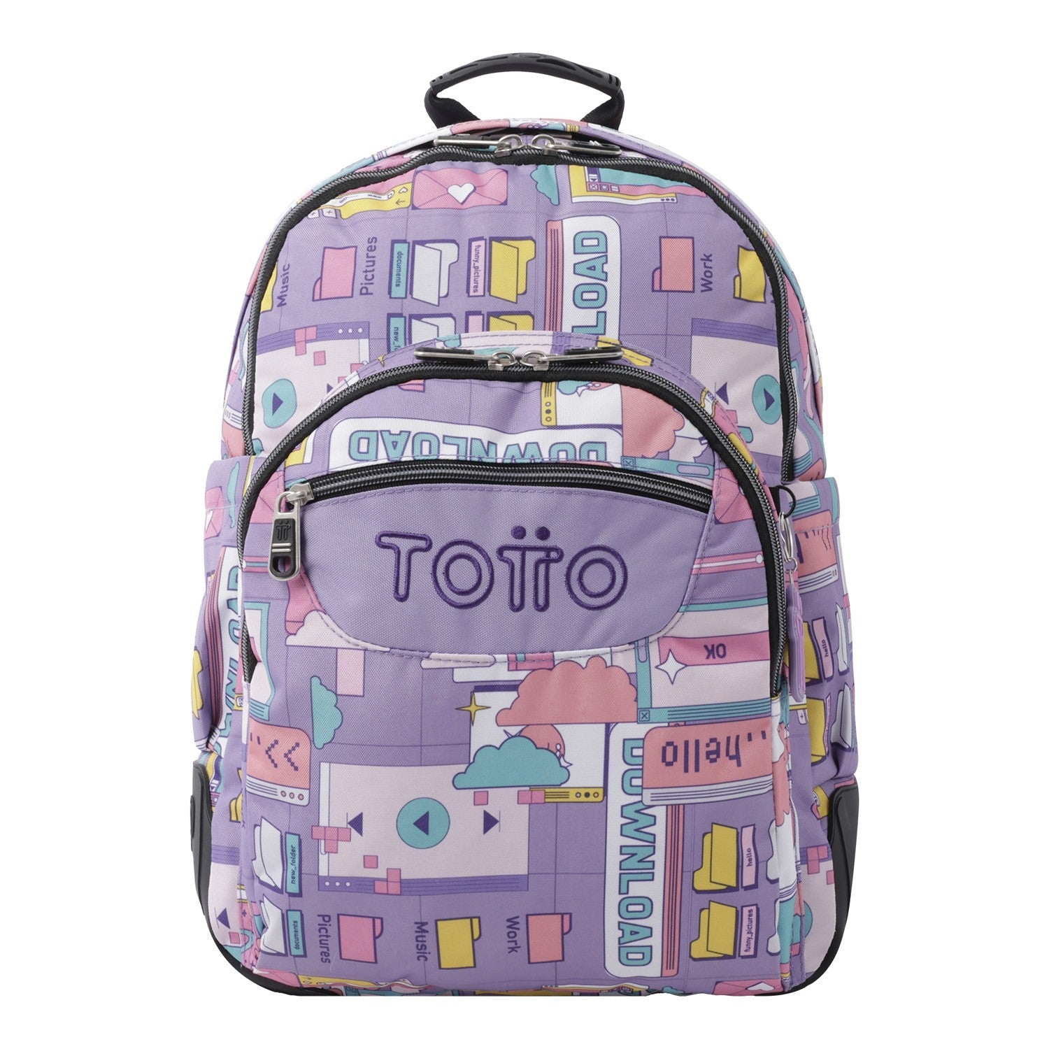 School backpack - crayoles- 2qi - purple cyber purple TOTTO