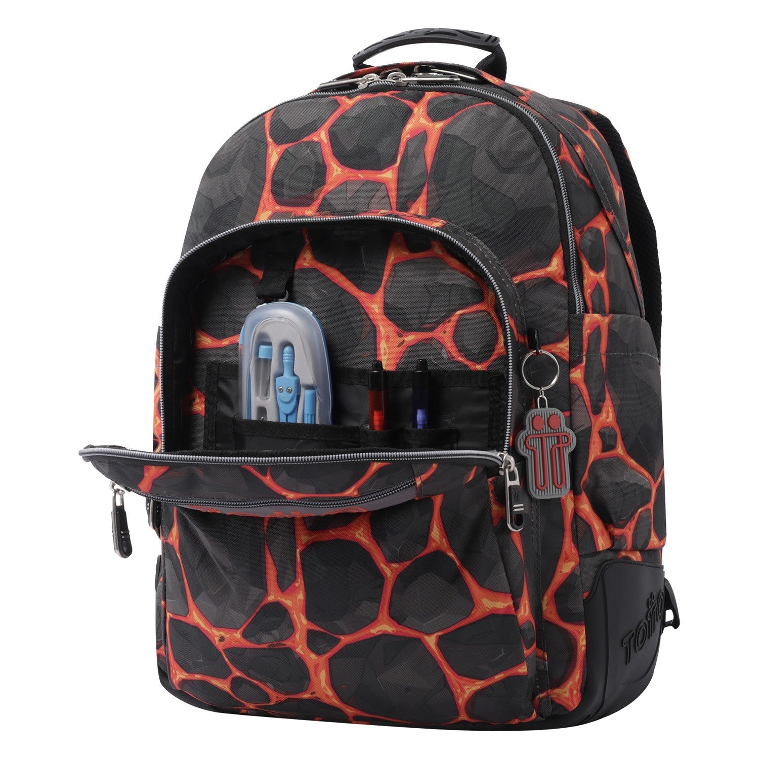 School backpack - crayoles- 6R3 - print rocks TOTTO