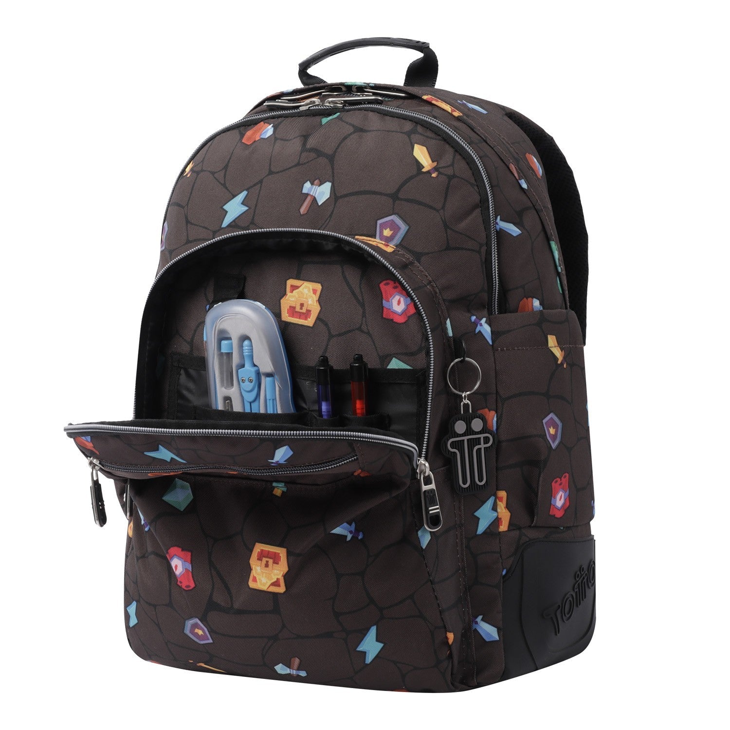 School backpack - crayoles- 3y7 - print video game TOTTO