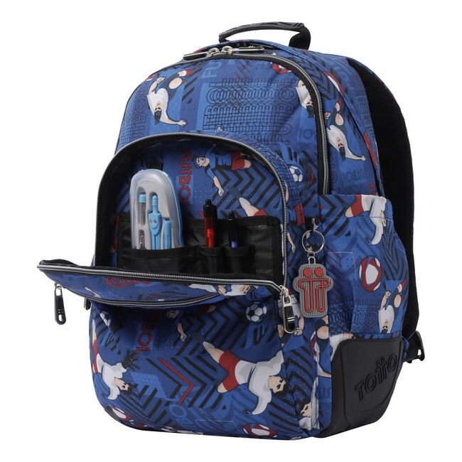 School backpack - crayoles- 3jh - football print TOTTO