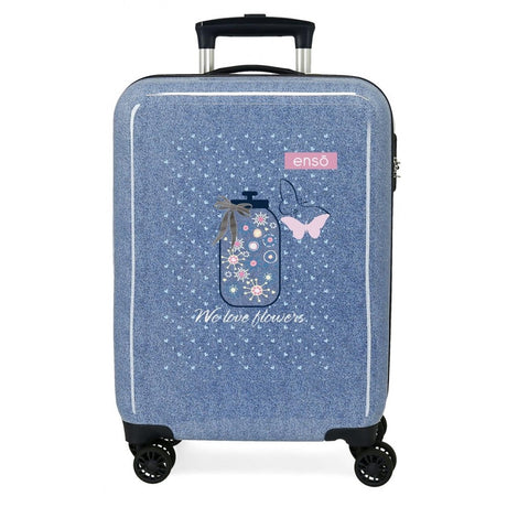 Cabin suitcase Enso We Love Flowers Rigid 55 cm Turquoise