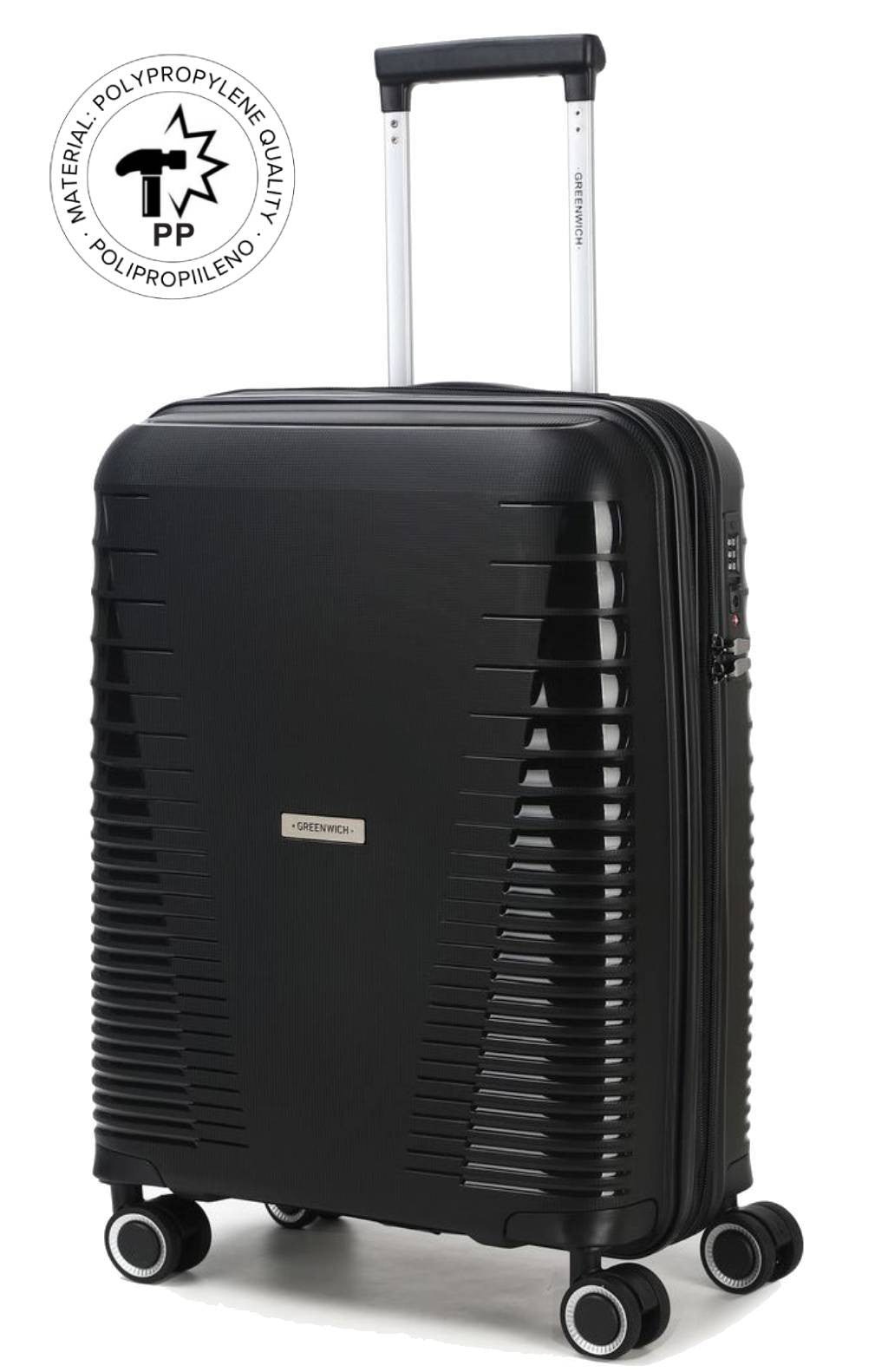 Cabin suitcase Extensible polypropylene manila - 55cm GREENWICH Black 1