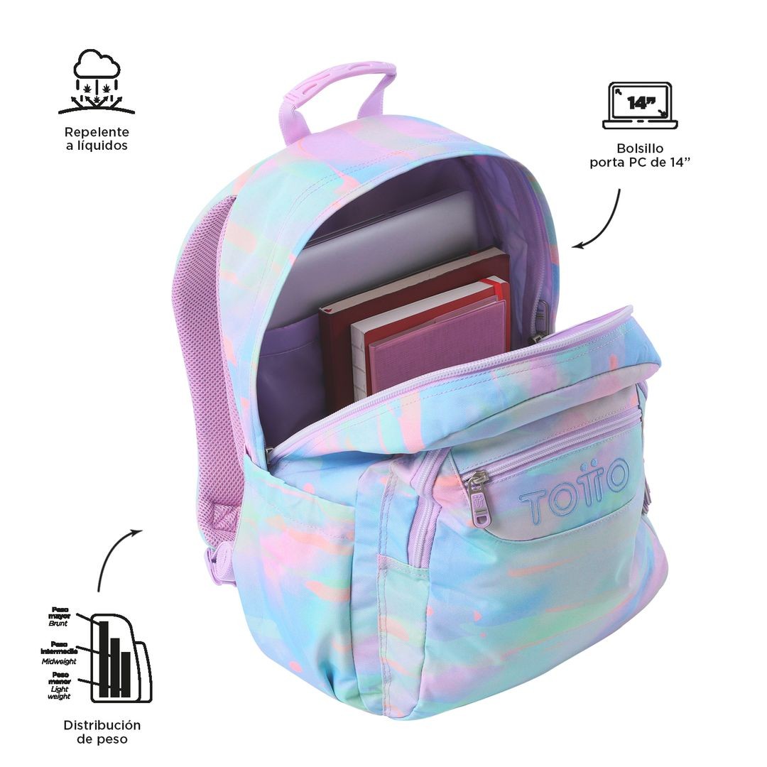 School backpack Totto Adaptable to carcuareles car- ice cream and 2dn fruits