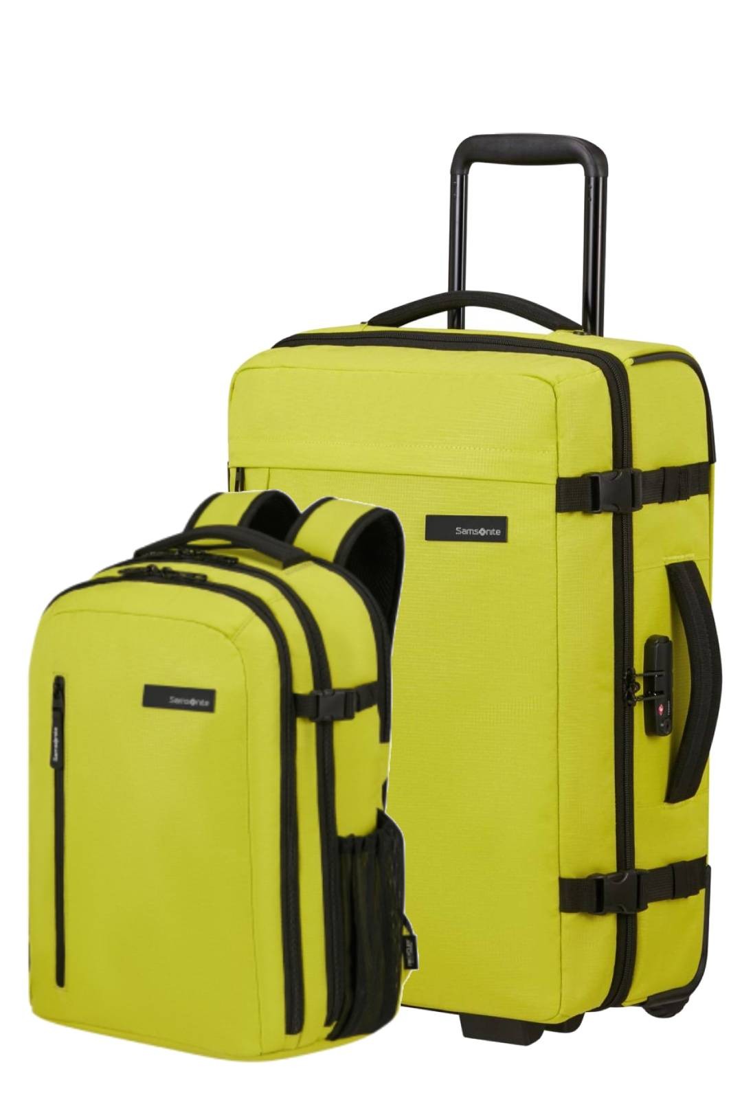 SET ROADER MALETA DE CABINA 55 CM Y MOCHILA PARA PORTÁTIL M - 15.6" – LIME