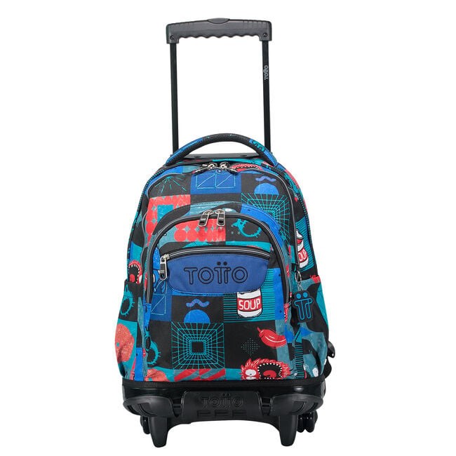 TOTTO School backpack with wheels - lines - 6jp cyber monsters